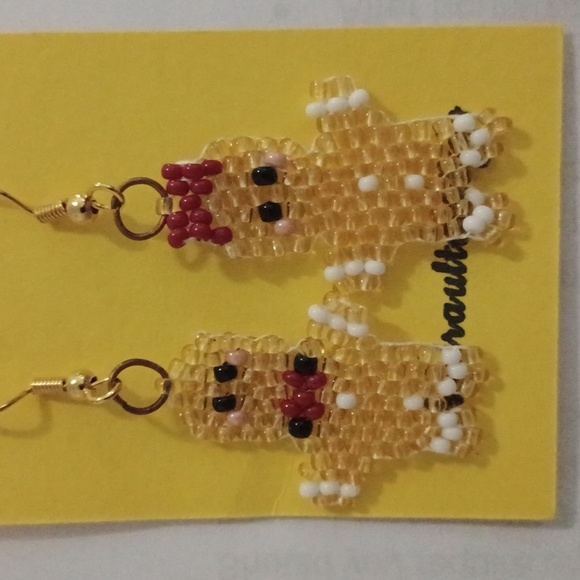 ( sale add on ) Flat beaded earrings - Picture 2 of 2